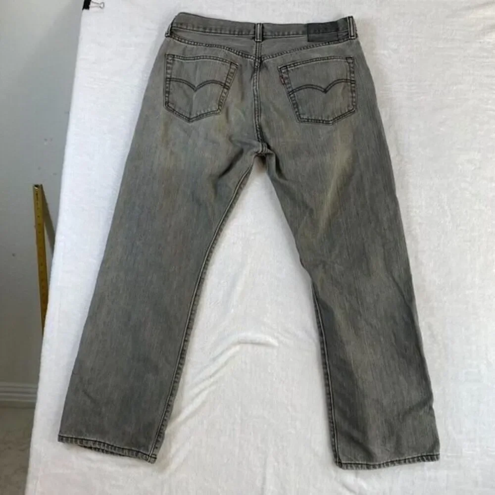 Levi's 501 Jeans Men's 36x 30 Sz Grey Button Fly Grey Straight‎ Leg Classic - Picture 9 of 14